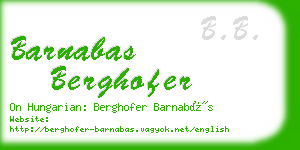 barnabas berghofer business card